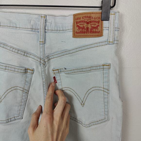 Levi's Ribcage Straight Ankle Jeans Womens 28 Light‎ Wash Stretch High Rise - Picture 8 of 12